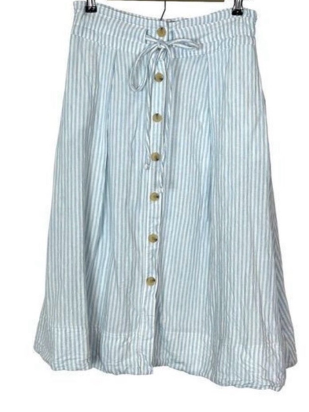 A NEW DAY Light Blue Striped Button-Front Women’s Skirt